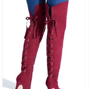 Over the knee heel boots